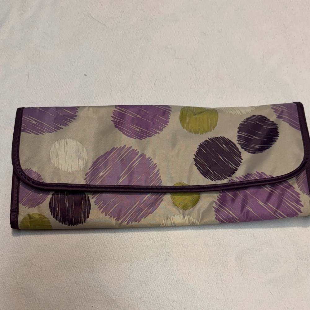 Thirty-One Purple and Green Polka Dot heat tool case